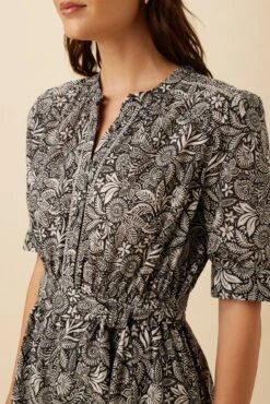 Malta Organic Cotton Dress - Nina Black -Mode Weft Sales Store 10182 Malta Cotton Nina Black 4