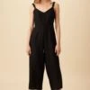 Taya Linen Jumpsuit - Black -Mode Weft Sales Store 10186 Taya Black 1