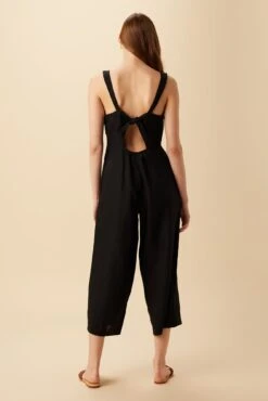 Taya Linen Jumpsuit - Black -Mode Weft Sales Store 10186 Taya Black 3