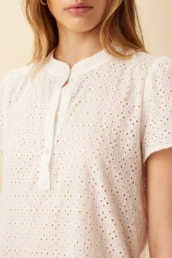Kole Ecovero Eyelet Blouse - White -Mode Weft Sales Store 10188 Kole White 4