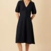 Odette Linen Dress - Navy -Mode Weft Sales Store 10191 Odette Linen Navy 1