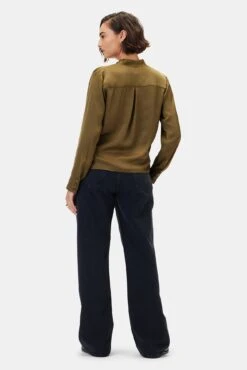 Calais Blouse - Bronzed Olive -Mode Weft Sales Store 10243 Calais Bronzed Olive 3