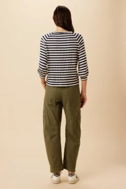 Issa Reverie Knit Tee - Navy Natural Stripe -Mode Weft Sales Store 10263 Issa Stripe Paris Stripe Ivory Navy 3