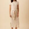 Colombe Scallop Knit Dress - Natural Oatmeal -Mode Weft Sales Store 10266 SS Colombe Scallop Natural Oatmeal 1