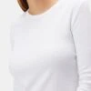 Eleanor Long Sleeve Baby Rib Tee - White -Mode Weft Sales Store 10277 Eleanor LS White 4