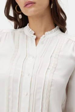 Charlotte Blouse - Ivory -Mode Weft Sales Store 10310 LS Charlotte Novelty Ivory 4