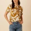 Odilia Tencel Twill Blouse - Pasadena Gold -Mode Weft Sales Store 10334 Odilia Twill Pasadena Gold 1