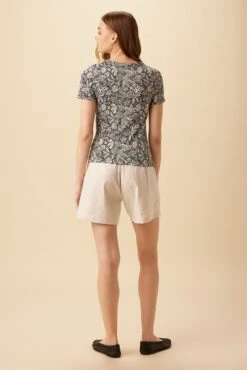 Eleanor Viscose Knit Tee - Nina Black -Mode Weft Sales Store 10340 Eleanor Nina Black 7