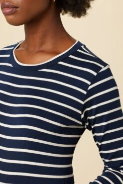 Berkeley Long Sleeve Dream Knit Tee - Basque Stripe -Mode Weft Sales Store 10 0108 LS Berkeley Basque Stripe 4