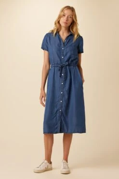 Hillary Eco Chambray Dress - Indigo