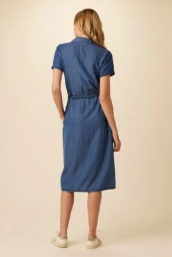 Hillary Eco Chambray Dress - Indigo -Mode Weft Sales Store 1244 Hillary Indigo 3