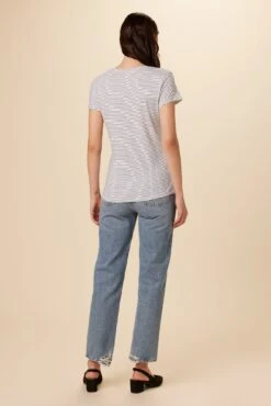 Joline Tee - Gigi White Stripe -Mode Weft Sales Store 1334 Joline Gigi Stripe White 3
