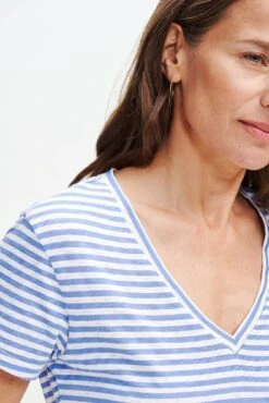 Joline Reverie Slub Tee - Soleil Stripe Sky -Mode Weft Sales Store 1334 Joline Soliel Stripe Sky Ivory 2098 web 75bda42e f6c2 4855 ad3f 910022094fdc