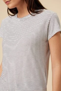 Leif Tencel Slub Tee - Gigi White Stripe -Mode Weft Sales Store 1335 Leif Gigi Stripe White 4