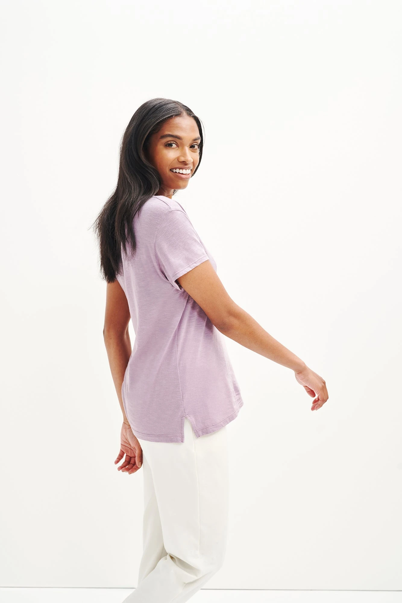 Leif Reverie Slub Tee - Lavender 4 Leif Reverie Slub Tee - Lavender - Image 2