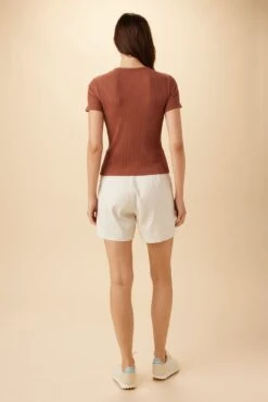Eleanor Paris Rib Tee - Earth -Mode Weft Sales Store 14 10194 Eleanor Earth 3