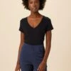 Joline Reverie Slub Tee - Black -Mode Weft Sales Store 14 1334 Joline Black 1