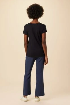 Joline Reverie Slub Tee - Black -Mode Weft Sales Store 14 1334 Joline Black 3