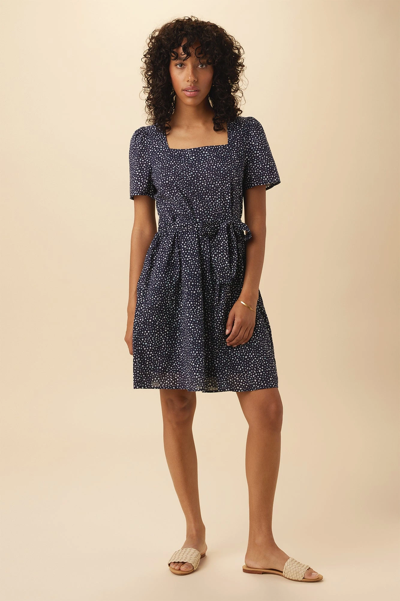 Ria Organic Cotton Dress - Trieste Dot 3 Ria Organic Cotton Dress - Trieste Dot