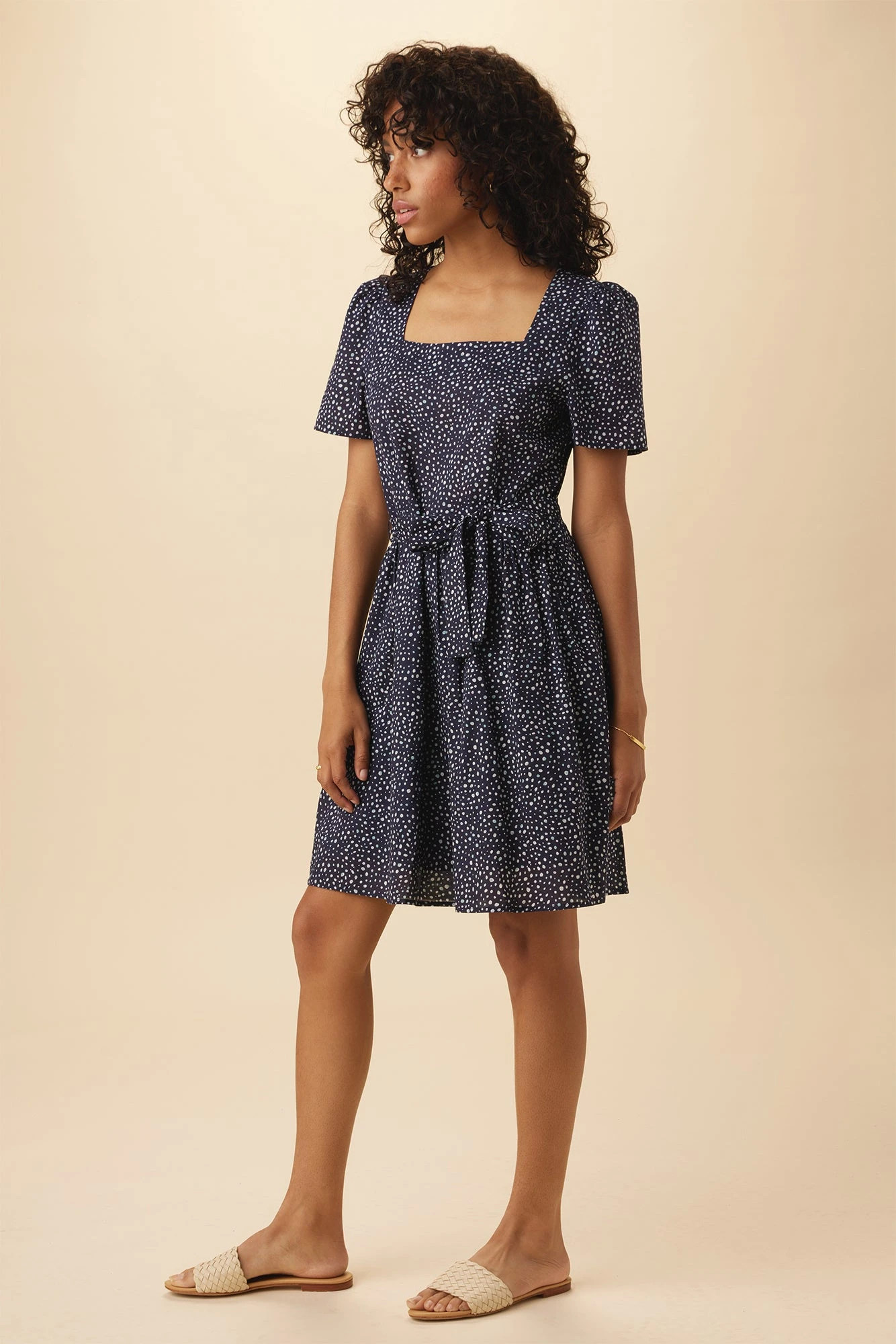 Ria Organic Cotton Dress - Trieste Dot 4 Ria Organic Cotton Dress - Trieste Dot - Image 2