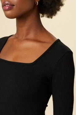 Corsica Paris Rib Top - Black -Mode Weft Sales Store 19 10102 Corsica Rib Black 4