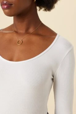 Itana Long Sleeve Dream Rib Tee - White -Mode Weft Sales Store 20 9456 Itana White 4