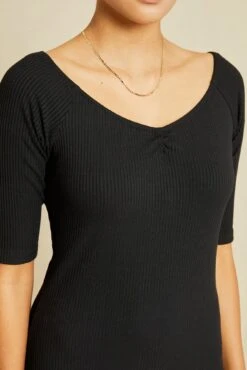 Amara Paris Rib Dress - Black -Mode Weft Sales Store 211013 AV October ECOMM 0738AmaraBlack60ParisRib 6425 web 39d5090b 0c72 46c5 a107 362c6dff7be3