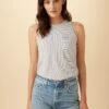 Sadie Tencel Slub Tank - Gigi White Stripe -Mode Weft Sales Store 21 7951 Sadie Gigi Stripe White 1