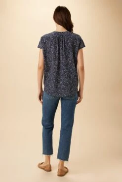 Renata Washable Silk Blouse - Trieste Dot -Mode Weft Sales Store 27 1068 Renata Silk Trieste Dot 3