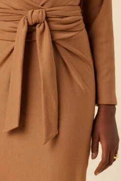 Russo Luxe Fleece Dress - Camel -Mode Weft Sales Store 28 0050R1 Russo Camel 4
