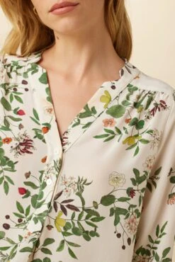Amy Washable Silk Blouse - Silverwood Floral -Mode Weft Sales Store 3202R1 Amy Silverwood Floral 4