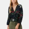Amy Washable Silk Blouse - Osaka Floral -Mode Weft Sales Store 3202R3 Amy Osaka Floral 1