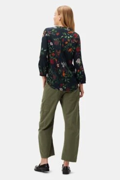 Amy Washable Silk Blouse - Osaka Floral -Mode Weft Sales Store 3202R3 Amy Osaka Floral 3
