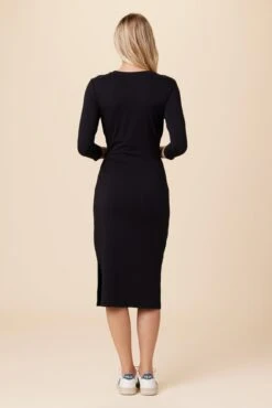 Colombe 3/4 Sleeve Reverie Knit Dress - Black -Mode Weft Sales Store 6054 34 Slv Colombe Black 3