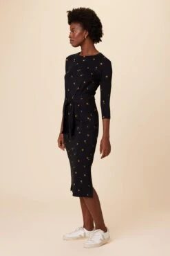 Colombe 3/4 Sleeve Reverie Knit Dress - Positano -Mode Weft Sales Store 6054 34 Slv Colombe Positano 2