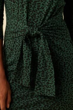 Colombe 3/4 Sleeve Reverie Knit Dress - Forest Leopard -Mode Weft Sales Store 6054 3 4 Slv Colombe Forest Leopard 4