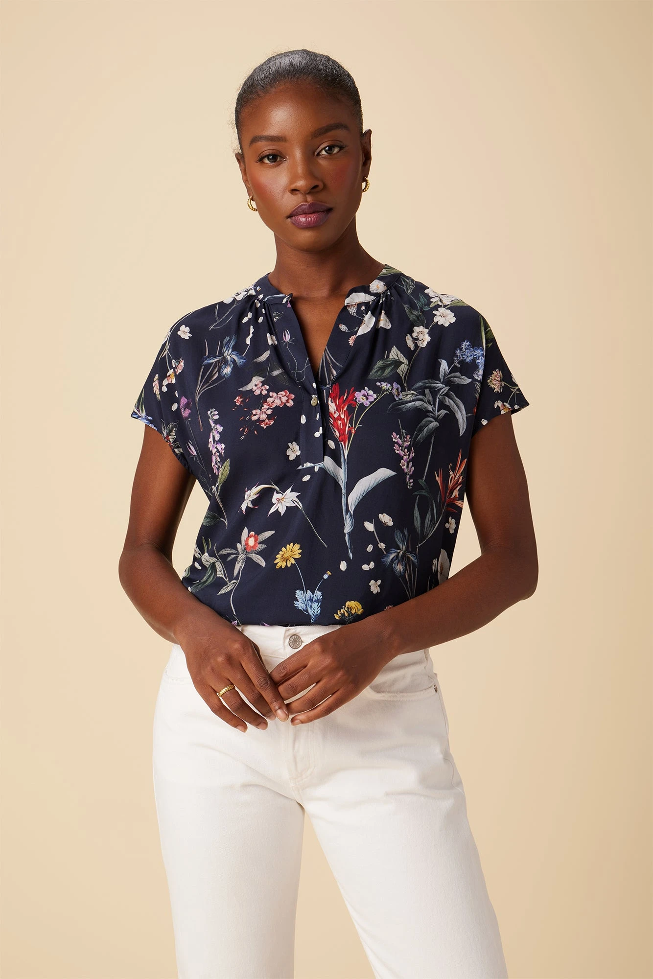 Renata Ecovero Blouse - Gemini Navy 3 Renata Ecovero Blouse - Gemini Navy