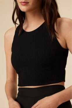 Katrina Paris Rib Tank - Black -Mode Weft Sales Store 6681 Katrina Black 4
