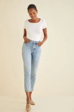 Jenna Dream Knit Tee - White -Mode Weft Sales Store 7028 Jenna White 2448 web 0f3662ee 892e 4a0f b2b7 26453deb41bd