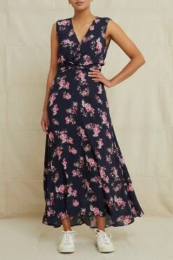 Olive Viscose Dress - Whitby Floral