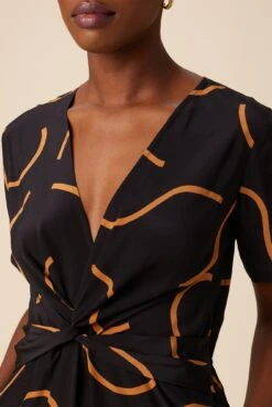 Fantasia Washable Silk Jumpsuit - Waves Caramel -Mode Weft Sales Store 7551 Fantasia Silk Waves Caramel 4