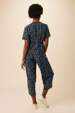 Fantasia Washable Silk Jumpsuit - Squared Up Black -Mode Weft Sales Store 7551 Fantasia Squared Up Black 3