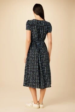 Ellie Washable Silk Dress - Squared Up Black -Mode Weft Sales Store 7912 Ellie Squared Up Black 3