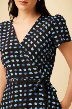 Ellie Washable Silk Dress - Squared Up Black -Mode Weft Sales Store 7912 Ellie Squared Up Black 4