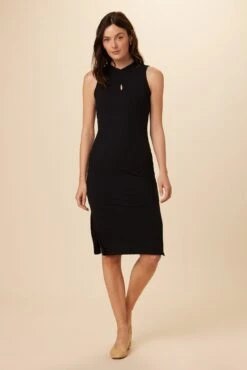 Leah Paris Rib Dress - Black