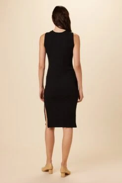 Leah Paris Rib Dress - Black -Mode Weft Sales Store 7916 Leah Black 3