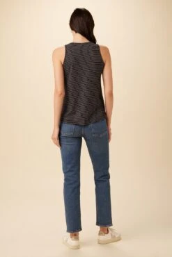 Sadie Tencel Slub Tank - Gigi Black Stripe -Mode Weft Sales Store 7951 Sadie Gigi Stripe Black 3