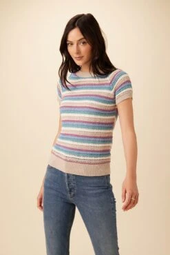 Rosario Sweater Tee - Multi Stripe