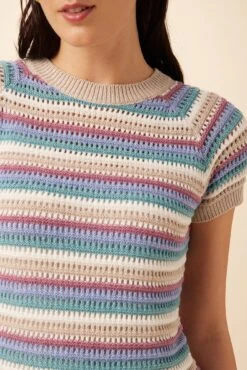 Rosario Sweater Tee - Multi Stripe -Mode Weft Sales Store 7953 Rosario Multi Stripe 4