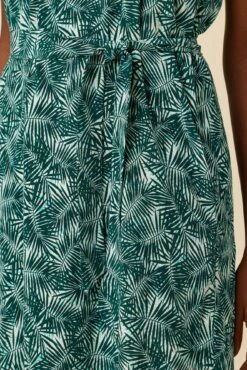 Larsa Washable Silk Dress - Green Palm -Mode Weft Sales Store 7988 Larsa Green Palm 4